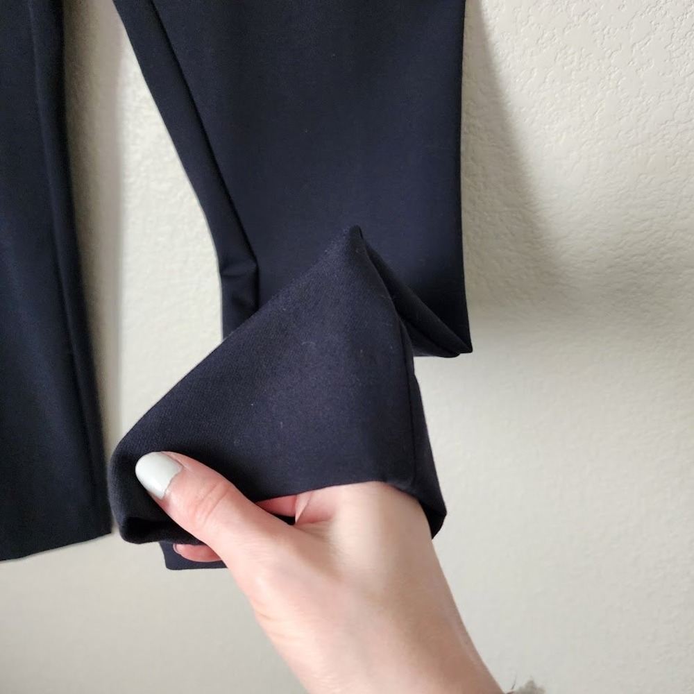 THE RESET Navy Skinny Stretch Pant Clean Girl Minimal Tailored Size M - Picture 3 of 7